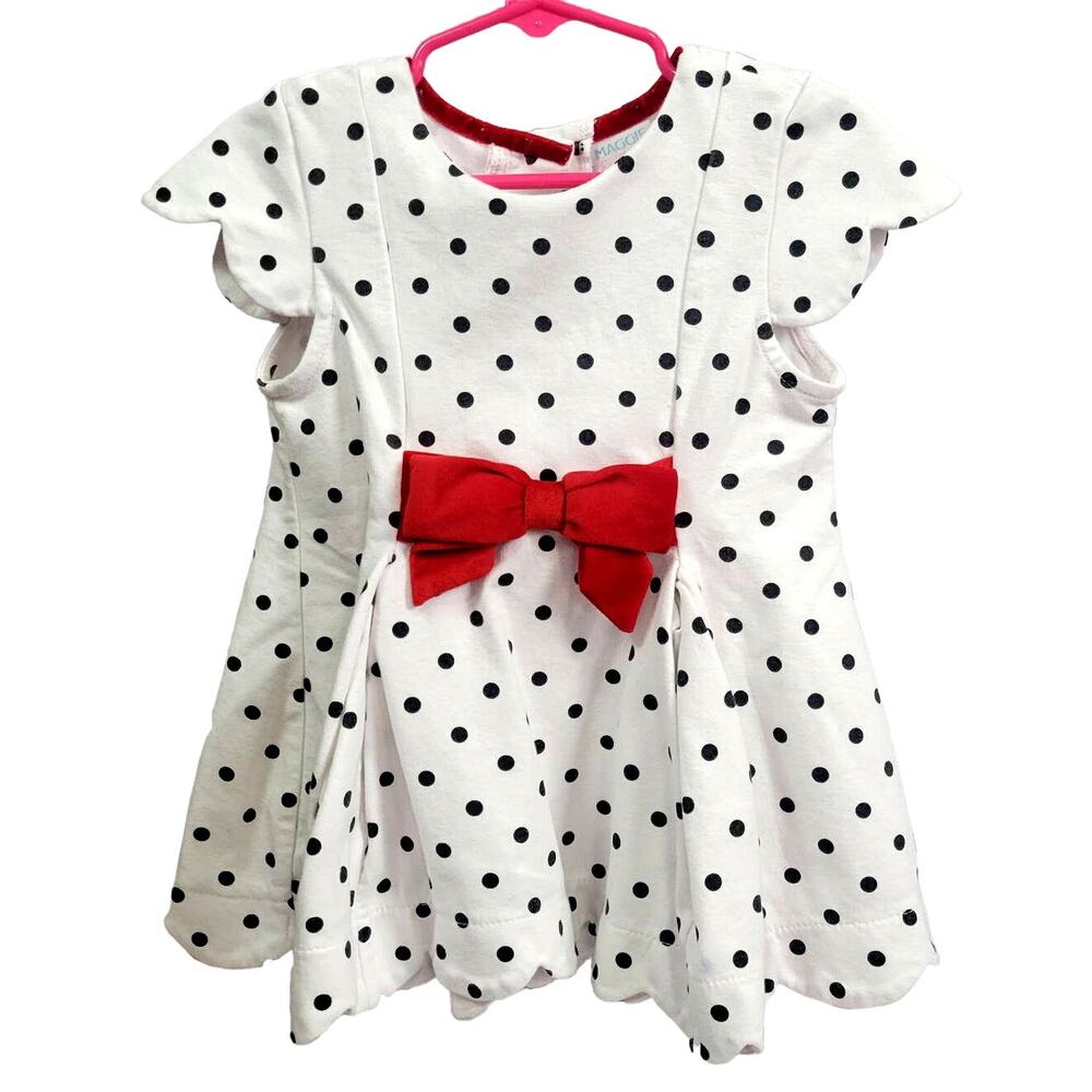 Maggie and Zoe Polka Dot Dress‎ in Black, White, and Red Size 3T